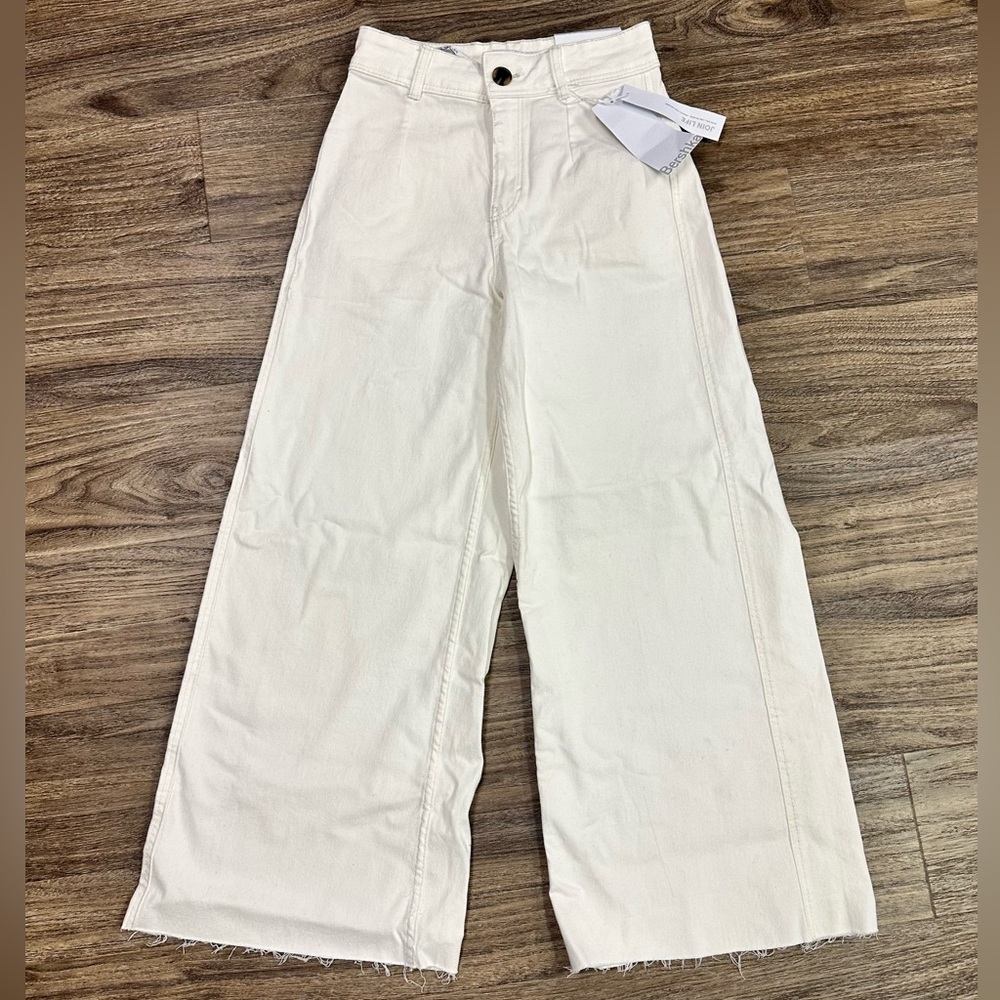 Bershka Cropped Wide Leg Jean